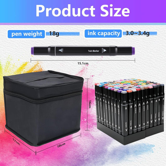 100 Colors Double Tip Brush Pens, Watercolor-Based Markers, Alcohol Markers For Children And Adults, Drawing, Calligraphy