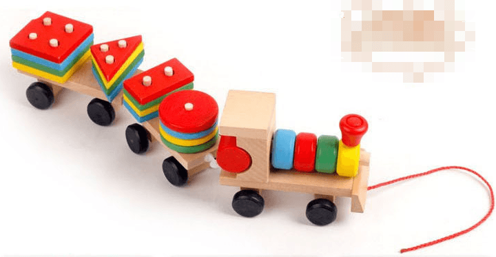 Wooden Train Three-section Tractor Toy Children's Intelligence Puzzle Toys Educational Toys