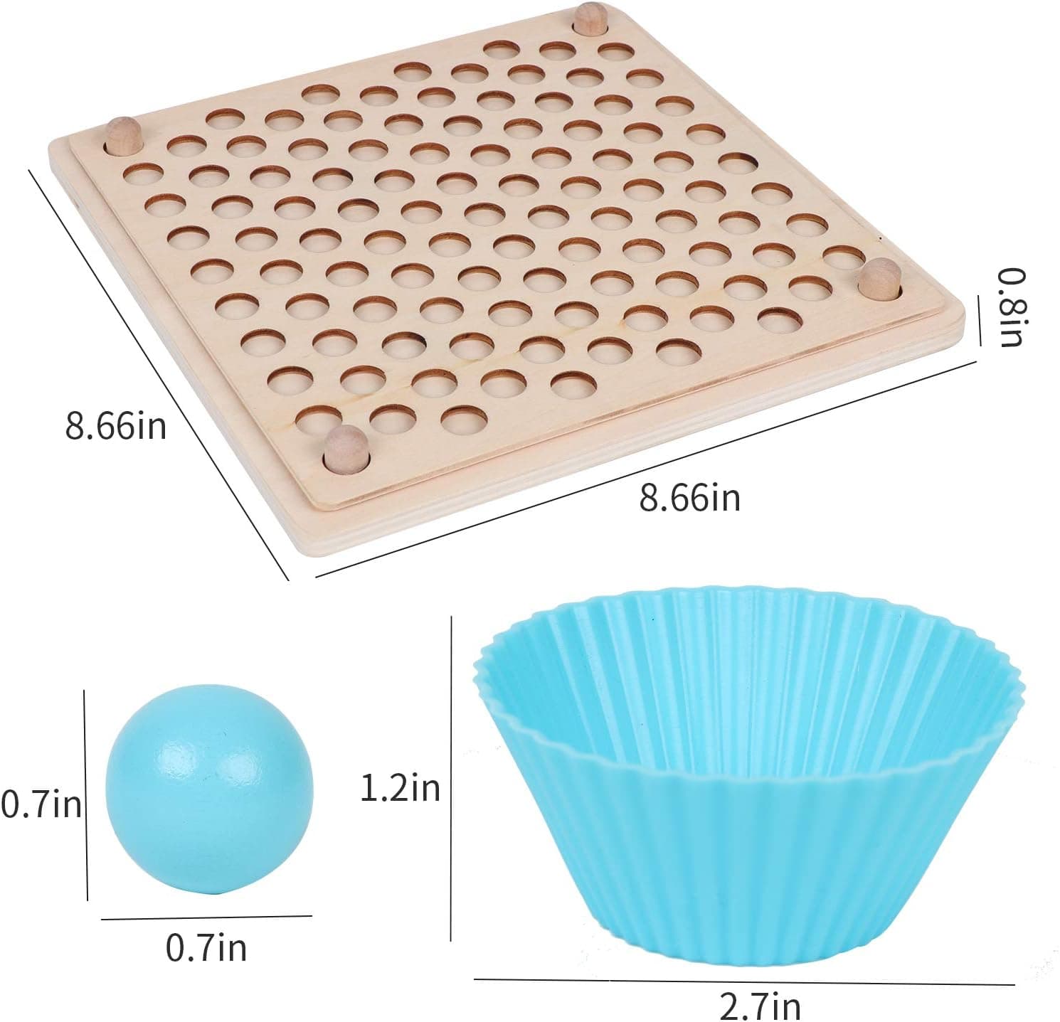 Montessori Wooden Peg Board & Beads