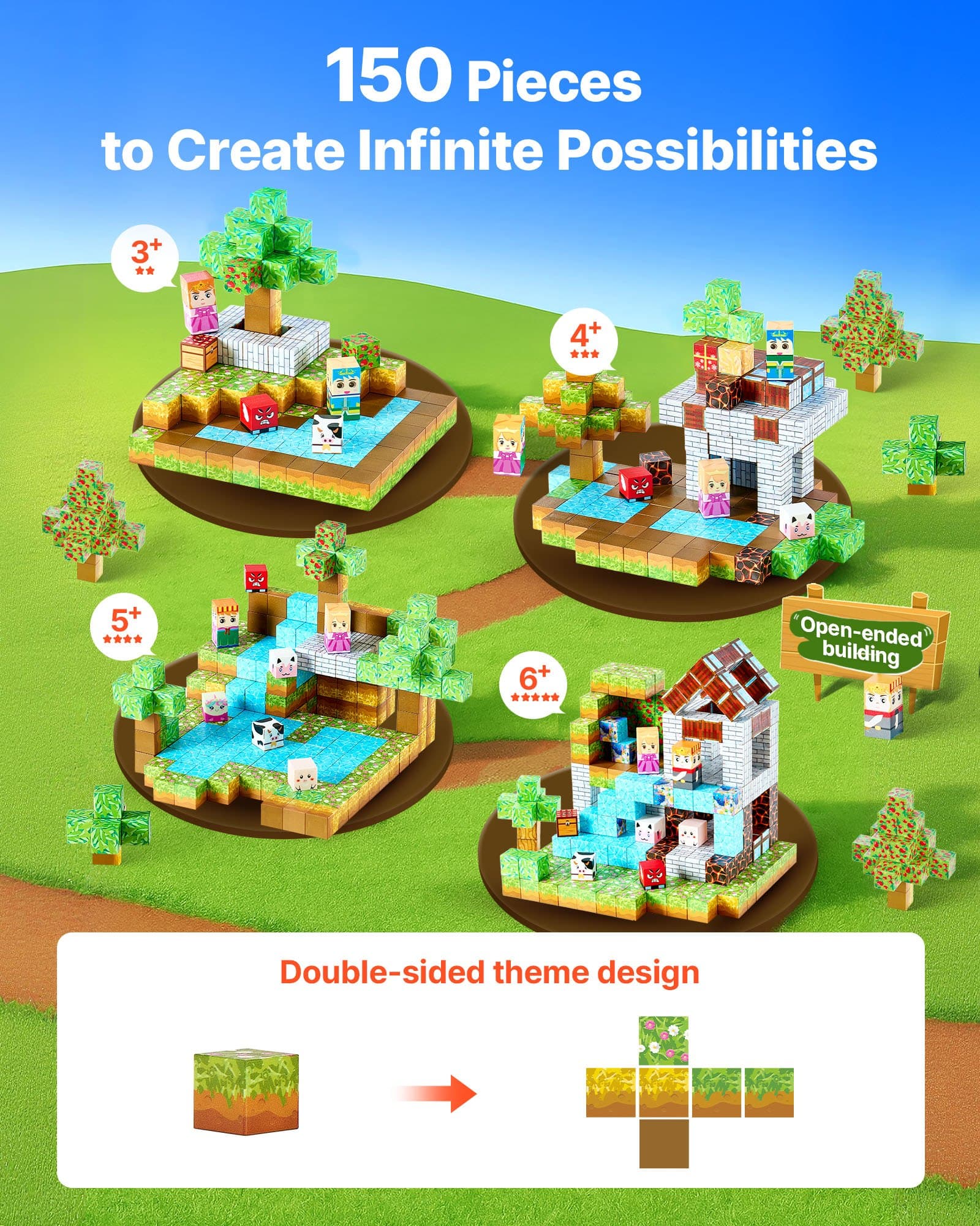 Magnetic Blocks 150 PCS Forest Castle