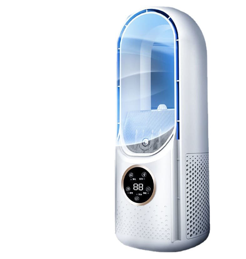 Portable USB Air Cooler Leafless Electric Fan Silent Timer Air Conditioner Cooling Fan Humidifier Conditioning Fan